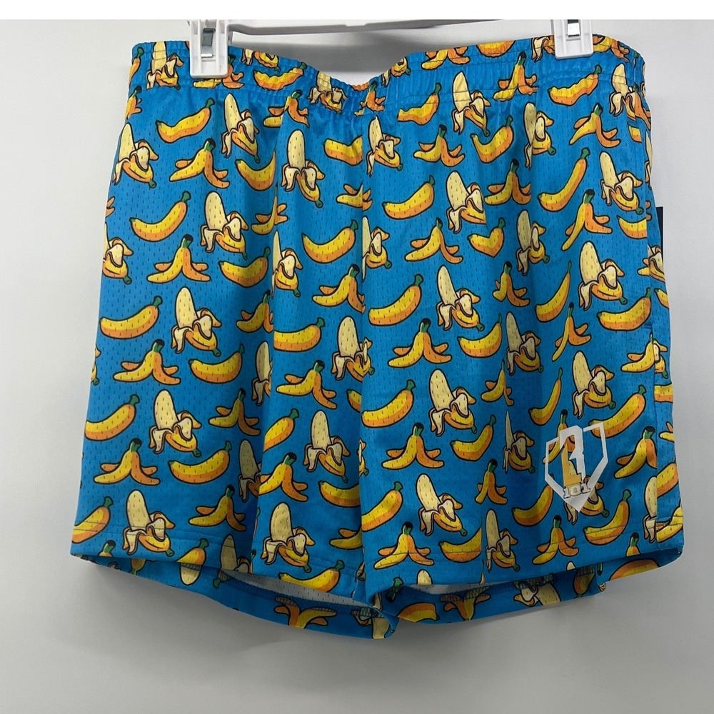 Baseball Lifestyle 101 Banana Shorts Blue Mesh Athletic Mens Medium NWT BL101